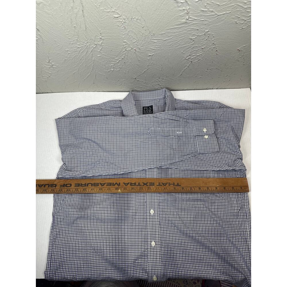 Jos A Banks Travelers Collection Mens Cotton Purple Check Dress Shirt Size Large - Picture 5 of 5